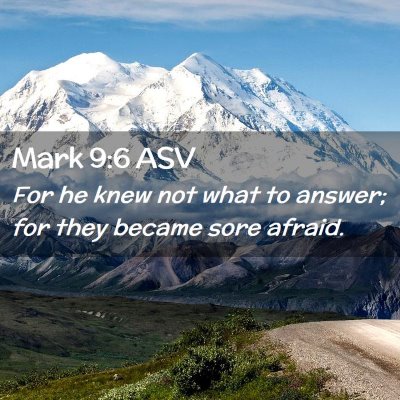Picture 02 - Mark 9:6 ASV - For he knew not what to answer; for they became - Bible Verse Picture