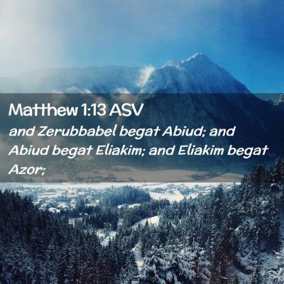 Picture 02 - Matthew 1:13 ASV - and Zerubbabel begat Abiud; and Abiud begat - Bible Verse Picture