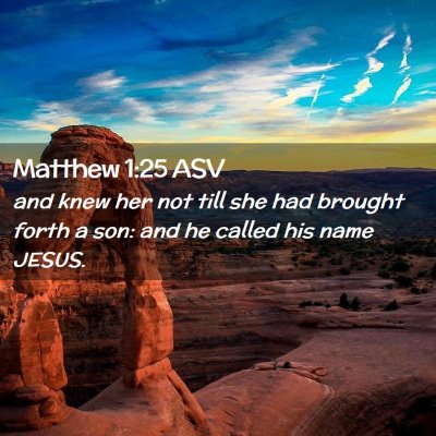 Picture 02 - Matthew 1:25 ASV - and knew her not till she had brought forth a - Bible Verse Picture