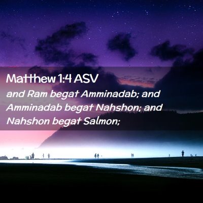 Picture 02 - Matthew 1:4 ASV - and Ram begat Amminadab; and Amminadab begat - Bible Verse Picture