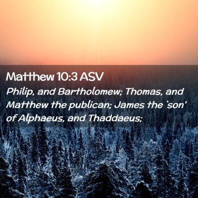 Picture 02 - Matthew 10:3 ASV - Philip, and Bartholomew; Thomas, and Matthew the - Bible Verse Picture
