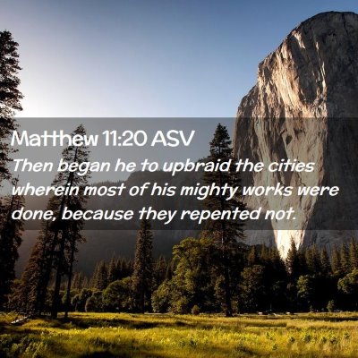 Picture 02 - Matthew 11:20 ASV - Then began he to upbraid the cities wherein most - Bible Verse Picture