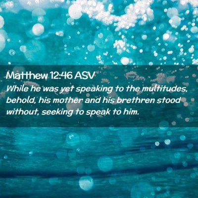 Picture 02 - Matthew 12:46 ASV - While he was yet speaking to the multitudes, - Bible Verse Picture