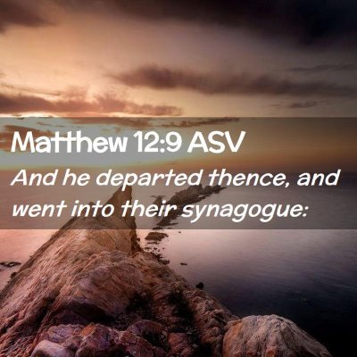 Picture 02 - Matthew 12:9 ASV - And he departed thence, and went into their - Bible Verse Picture