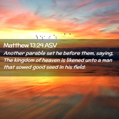 Picture 02 - Matthew 13:24 ASV - Another parable set he before them, saying, The - Bible Verse Picture