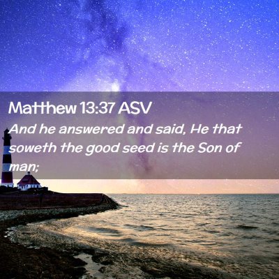 Picture 02 - Matthew 13:37 ASV - And he answered and said, He that soweth the good - Bible Verse Picture