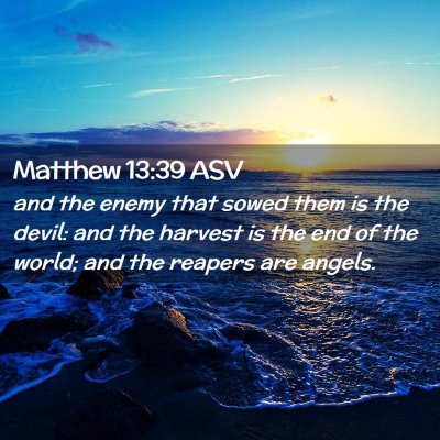 Picture 02 - Matthew 13:39 ASV - and the enemy that sowed them is the devil: and - Bible Verse Picture