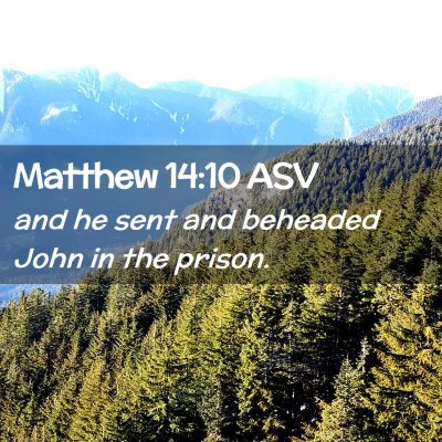 Picture 02 - Matthew 14:10 ASV - and he sent and beheaded John in the - Bible Verse Picture