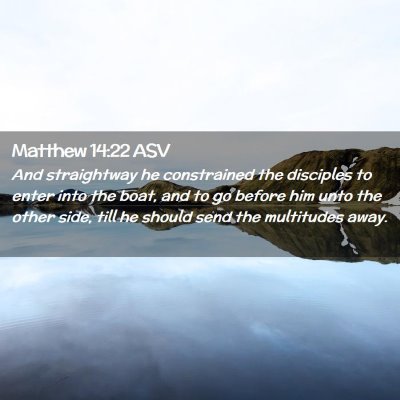 Picture 02 - Matthew 14:22 ASV - And straightway he constrained the disciples to - Bible Verse Picture