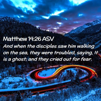 Picture 02 - Matthew 14:26 ASV - And when the disciples saw him walking on the - Bible Verse Picture
