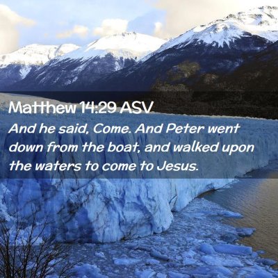 Picture 02 - Matthew 14:29 ASV - And he said, Come. And Peter went down from the - Bible Verse Picture