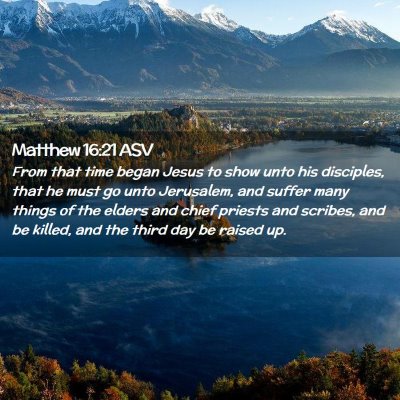 Picture 02 - Matthew 16:21 ASV - From that time began Jesus to show unto his - Bible Verse Picture