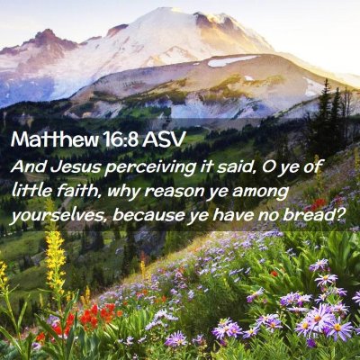 Picture 02 - Matthew 16:8 ASV - And Jesus perceiving it said, O ye of little - Bible Verse Picture