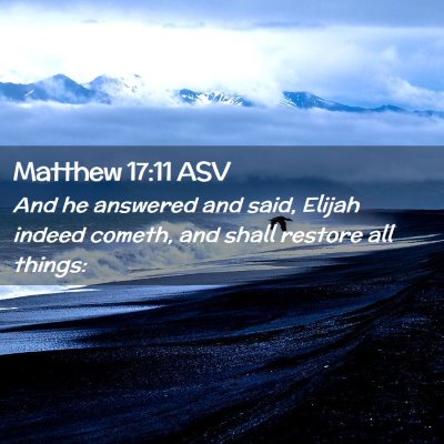 Picture 02 - Matthew 17:11 ASV - And he answered and said, Elijah indeed cometh, - Bible Verse Picture