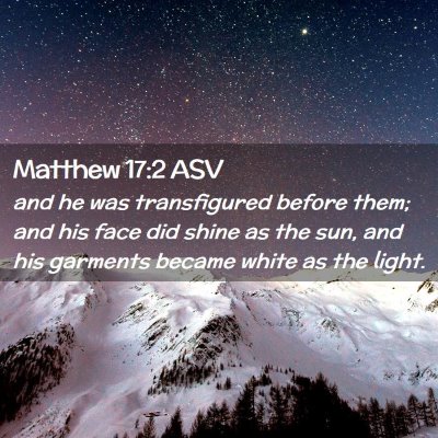 Picture 02 - Matthew 17:2 ASV - and he was transfigured before them; and his face - Bible Verse Picture