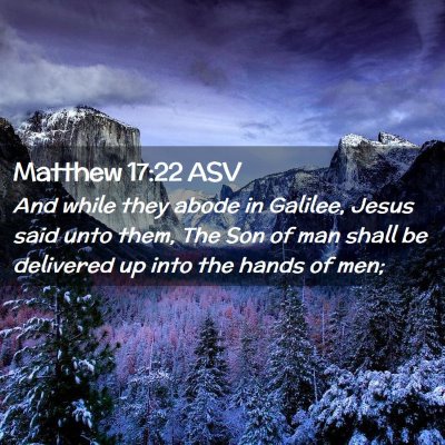 Picture 02 - Matthew 17:22 ASV - And while they abode in Galilee, Jesus said unto - Bible Verse Picture