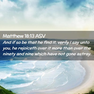Picture 02 - Matthew 18:13 ASV - And if so be that he find it, verily I say unto - Bible Verse Picture