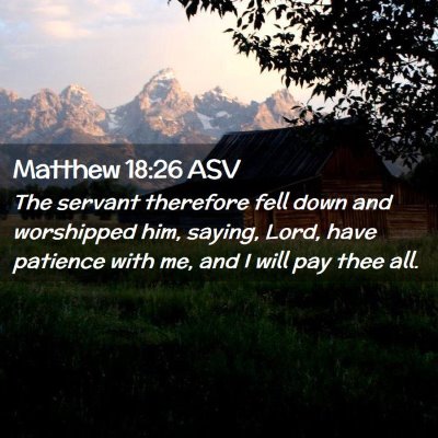 Picture 02 - Matthew 18:26 ASV - The servant therefore fell down and worshipped - Bible Verse Picture