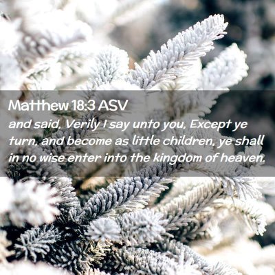 Picture 02 - Matthew 18:3 ASV - and said, Verily I say unto you, Except ye turn, - Bible Verse Picture