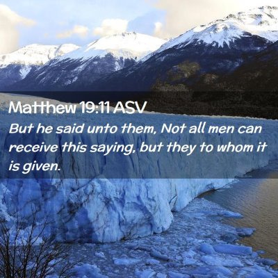 Picture 02 - Matthew 19:11 ASV - But he said unto them, Not all men can receive - Bible Verse Picture