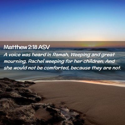 Picture 02 - Matthew 2:18 ASV - A voice was heard in Ramah, Weeping and great - Bible Verse Picture