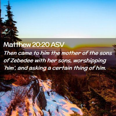 Picture 02 - Matthew 20:20 ASV - Then came to him the mother of the sons of - Bible Verse Picture