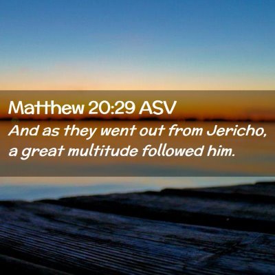 Picture 02 - Matthew 20:29 ASV - And as they went out from Jericho, a great - Bible Verse Picture