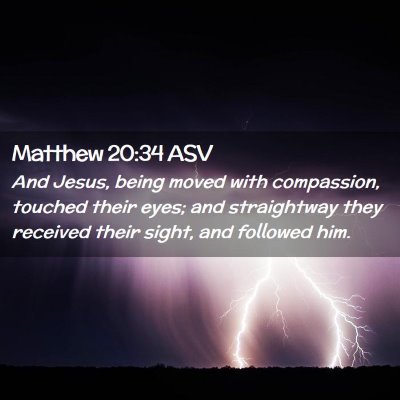 Picture 02 - Matthew 20:34 ASV - And Jesus, being moved with compassion, touched - Bible Verse Picture