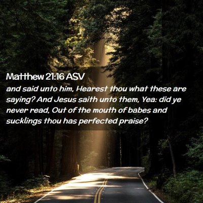 Picture 02 - Matthew 21:16 ASV - and said unto him, Hearest thou what these are - Bible Verse Picture