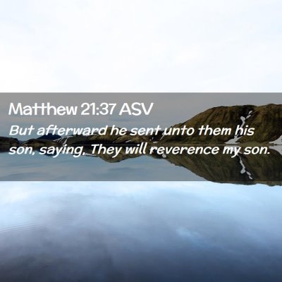 Picture 02 - Matthew 21:37 ASV - But afterward he sent unto them his son, saying, - Bible Verse Picture