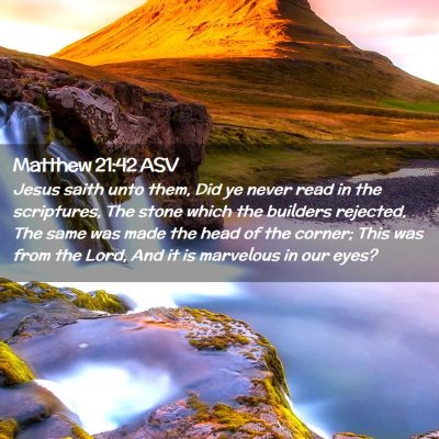 Picture 02 - Matthew 21:42 ASV - Jesus saith unto them, Did ye never read in the - Bible Verse Picture