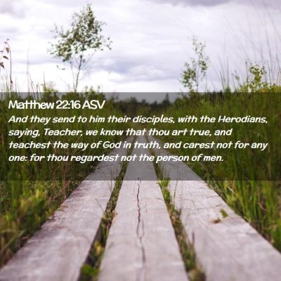 Picture 02 - Matthew 22:16 ASV - And they send to him their disciples, with the - Bible Verse Picture