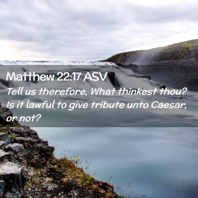 Picture 02 - Matthew 22:17 ASV - Tell us therefore, What thinkest thou? Is it - Bible Verse Picture