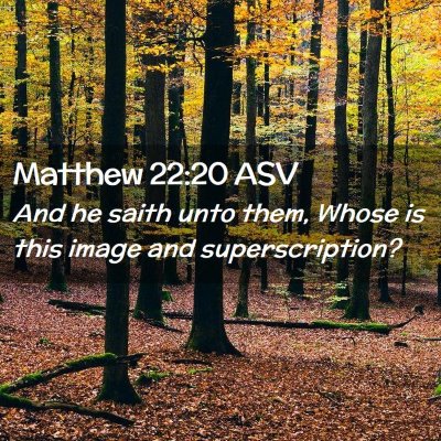 Picture 02 - Matthew 22:20 ASV - And he saith unto them, Whose is this image and - Bible Verse Picture