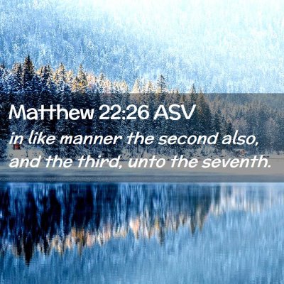 Picture 02 - Matthew 22:26 ASV - in like manner the second also, and the third, - Bible Verse Picture