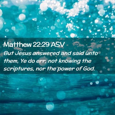 Picture 02 - Matthew 22:29 ASV - But Jesus answered and said unto them, Ye do err, - Bible Verse Picture