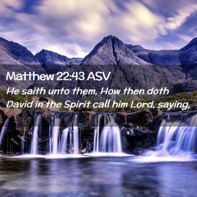 Picture 02 - Matthew 22:43 ASV - He saith unto them, How then doth David in the - Bible Verse Picture