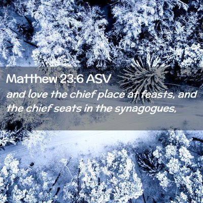 Picture 02 - Matthew 23:6 ASV - and love the chief place at feasts, and the chief - Bible Verse Picture