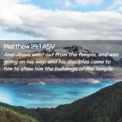 Picture 02 - Matthew 24:1 ASV - And Jesus went out from the temple, and was going - Bible Verse Picture