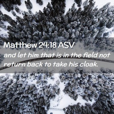 Picture 02 - Matthew 24:18 ASV - and let him that is in the field not return back - Bible Verse Picture