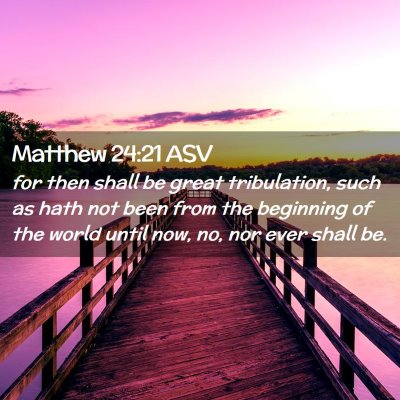 Picture 02 - Matthew 24:21 ASV - for then shall be great tribulation, such as hath - Bible Verse Picture