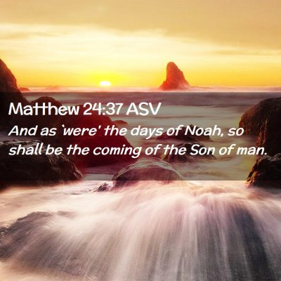 Picture 02 - Matthew 24:37 ASV - And as `were' the days of Noah, so shall be the - Bible Verse Picture