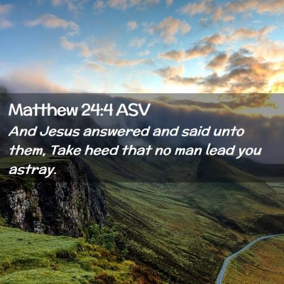 Picture 02 - Matthew 24:4 ASV - And Jesus answered and said unto them, Take heed - Bible Verse Picture