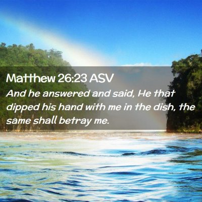 Picture 02 - Matthew 26:23 ASV - And he answered and said, He that dipped his hand - Bible Verse Picture