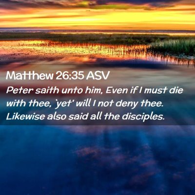 Picture 02 - Matthew 26:35 ASV - Peter saith unto him, Even if I must die with - Bible Verse Picture