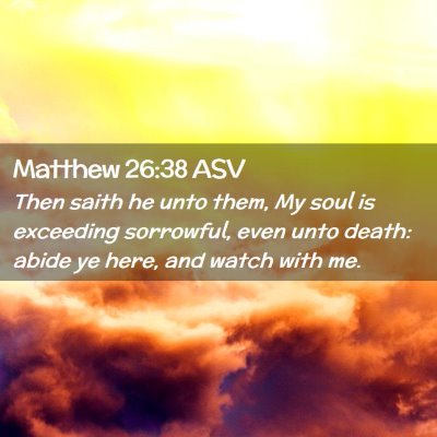Picture 02 - Matthew 26:38 ASV - Then saith he unto them, My soul is exceeding - Bible Verse Picture