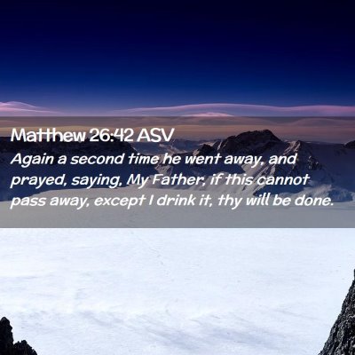 Picture 02 - Matthew 26:42 ASV - Again a second time he went away, and prayed, - Bible Verse Picture