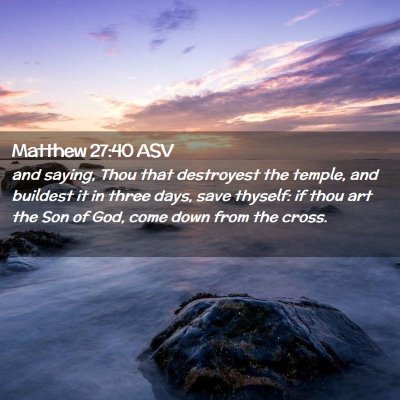 Picture 02 - Matthew 27:40 ASV - and saying, Thou that destroyest the temple, and - Bible Verse Picture