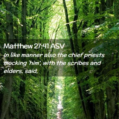 Picture 02 - Matthew 27:41 ASV - In like manner also the chief priests mocking - Bible Verse Picture