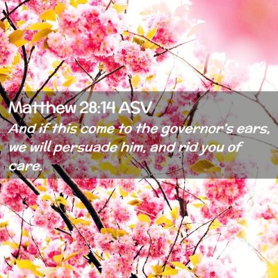 Picture 02 - Matthew 28:14 ASV - And if this come to the governor's ears, we will - Bible Verse Picture
